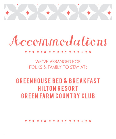 Make things too easy for your guests by providing them with this fully customizable Accommodation card.