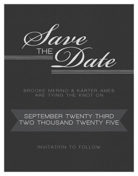 Our Elegant Simplicity Save the Date Magnet is a classy card with a textured background and subtly tinted overlay. You can change all the colors in order to match your wedding scheme. Personalize the card and see your modifications instantly!