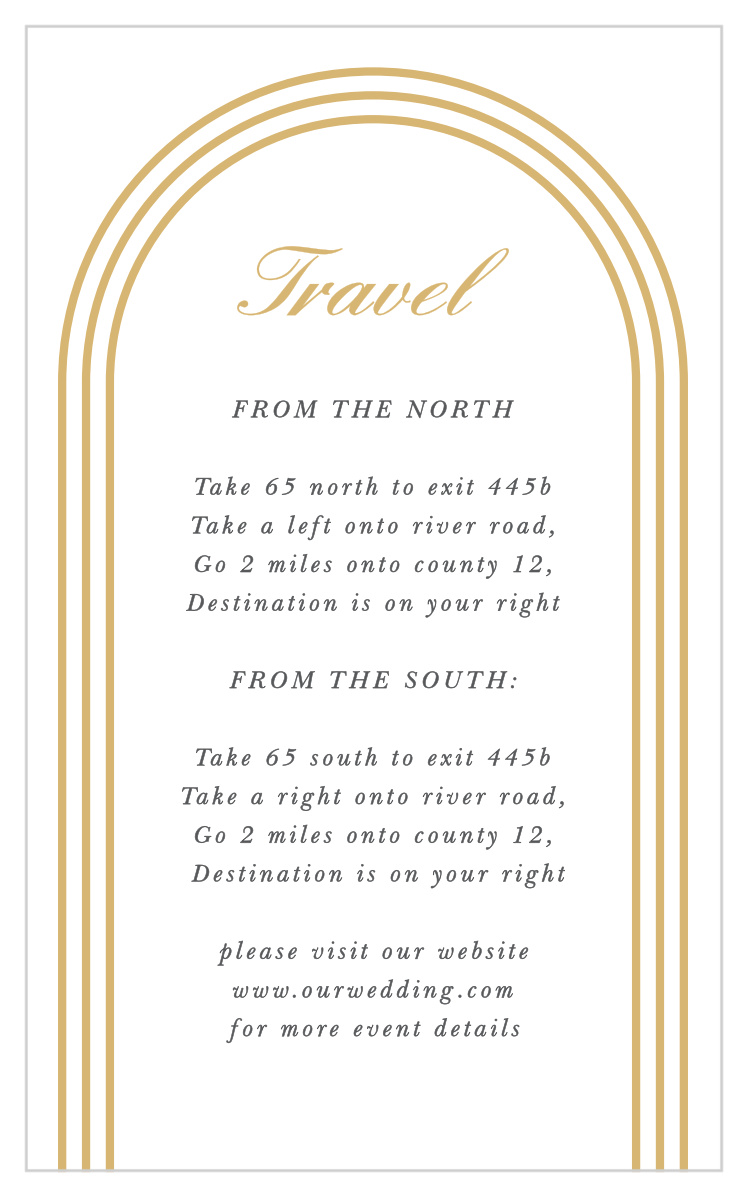 Simple Elegant Direction Cards