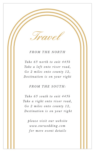 Family and friends will have no issue finding their way to your wedding venue with our Simple Elegant Direction Cards.