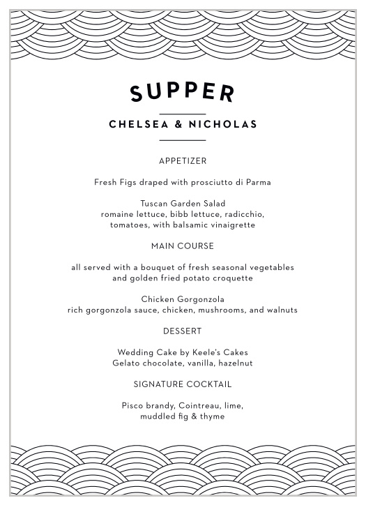 Our Tucson Skyline Wedding Menu is the perfect way to outline the courses at your wedding dinner!