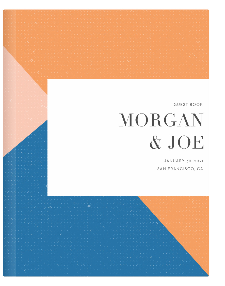 Our Angular Color Guest Books emulate the core meaning of your relationship: you are two individuals, each with your own unique life experiences, coming together to form a brand new way to face life.