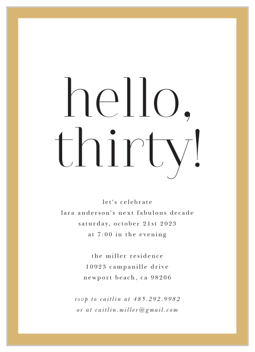 Our Hello Hello Milestone Birthday Invitations are perfect for gathering your close friends and family together to celebrate your special day.