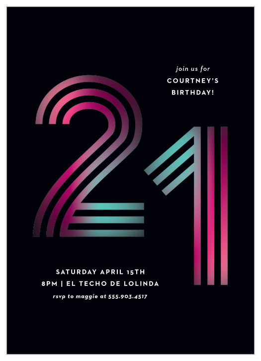 Get ready for the celebration of a lifetime with our Neon Milestone Birthday Invitations.