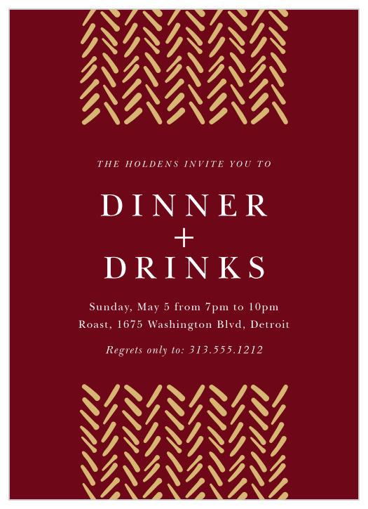 Ensure your close friends and family attend your celebration with our Herringbone Strokes Party Invitations.