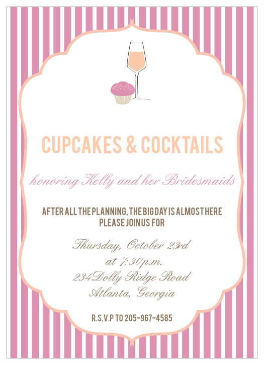 Get your guests excited for a shower full of fun and whimsy! Cocktails! Cupcakes! Who can argue with that?
