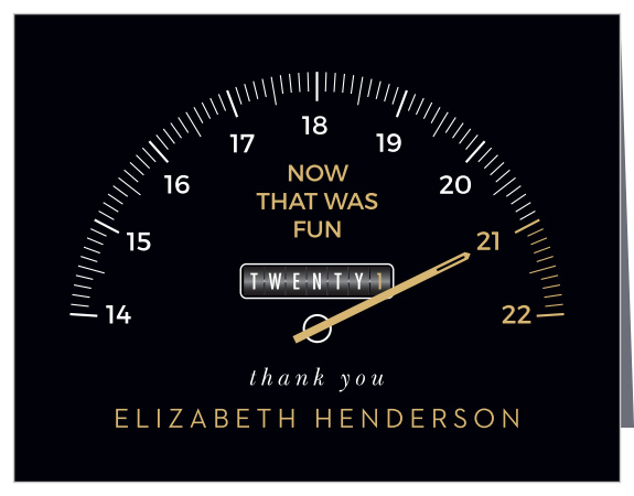 Send a sleek token of appreciation with our Auto Odometer Milestone Birthday Thank You Cards. 