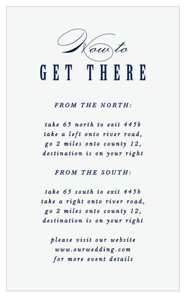 Make sure nobody gets lost with our Ribbon & Damask Direction Cards.