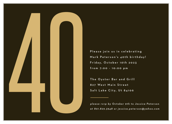 Get ready for the big one with our Oversize Type Milestone Birthday Invitations.