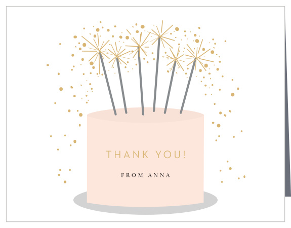 The presence and support of your close friends and family were very meaningful to you, express your appreciation for them with our Sparkling Cake Milestone Birthday Thank You Cards. 