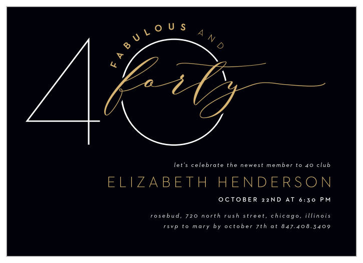 Your special day is coming up, bring your close friends and family together to celebrate with our Newest Forty Milestone Birthday Invitations.