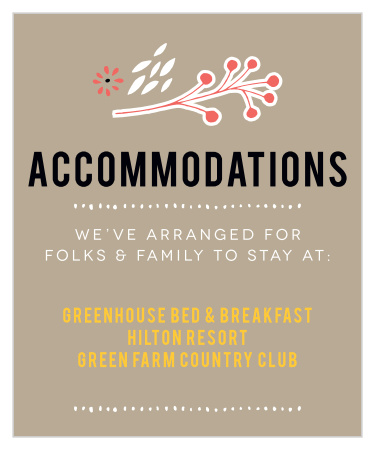 Make things too easy for your guests by providing them with this fully customizable Accommodation card.