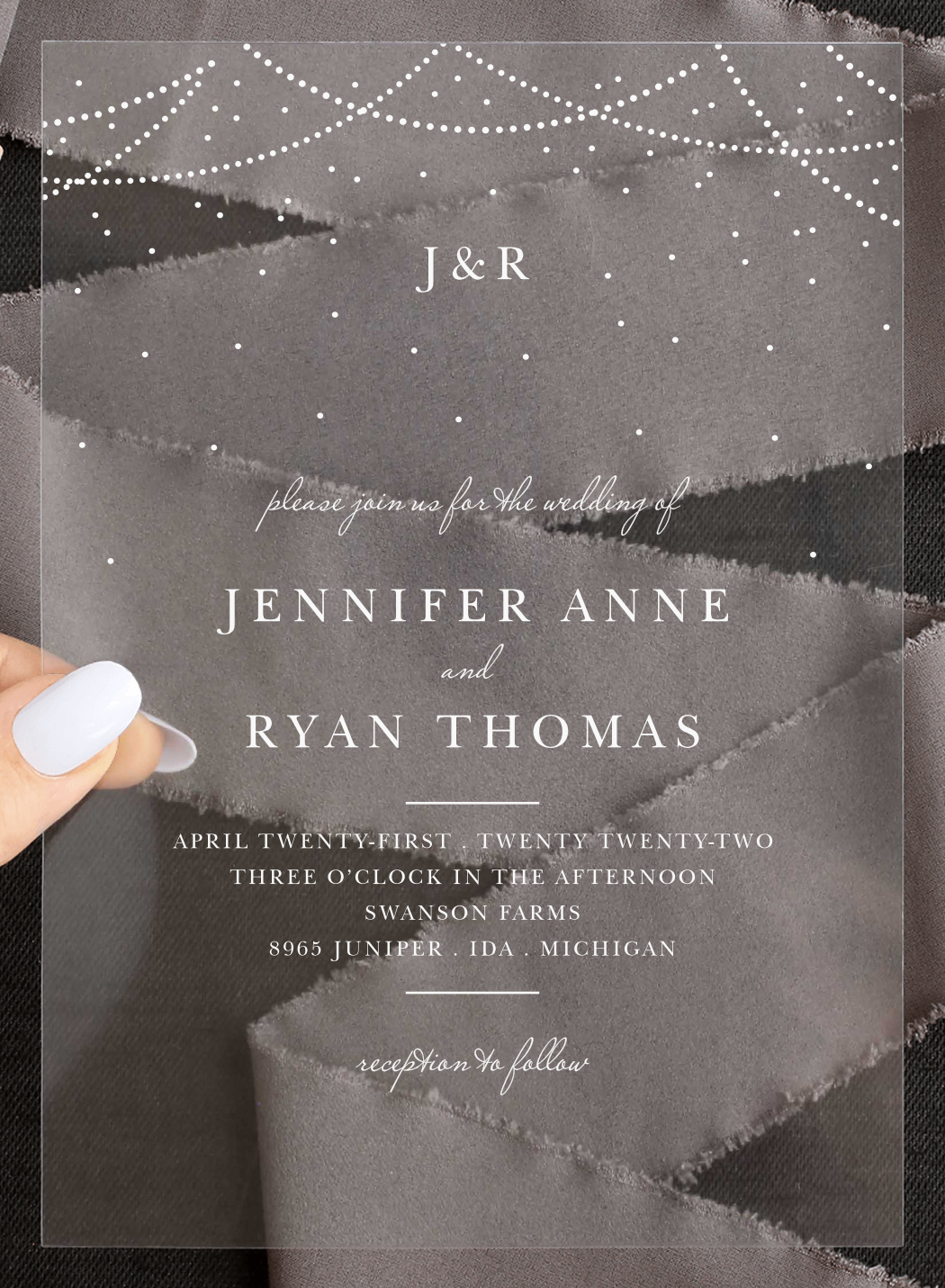 Light & Lantern Clear Wedding Invitations