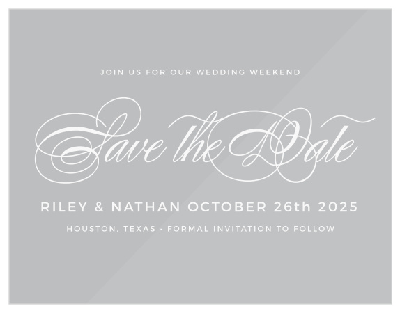 Announce your wedding date with class and sophistication with our Monogram Simplicity Clear Save the Date Cards.