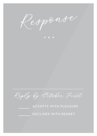 Our Golden Wildflowers Clear Response Cards provide a simple way for you to get a headcount for your wedding.