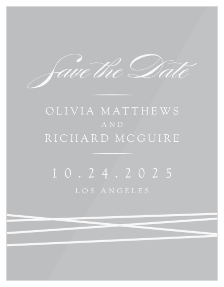 Our Formal Lines Clear Save-the-Date Cards are sure to have your close friends and family marking their calendars for your special day. 