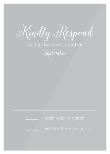 Stunning typography makes the Whimsical Calligraphy Clear Response Cards stand out from the rest.