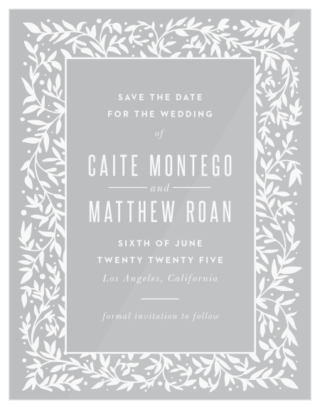 Our Medieval Library Clear Save-the-Date Cards are perfect for letting your close friends and family know of your upcoming wedding date. 