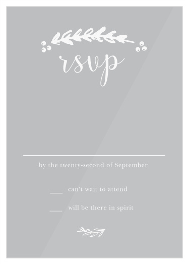 Make it easy and painless for your guests to send their RSVP to you with the Delicate Laurel Clear Response Cards.