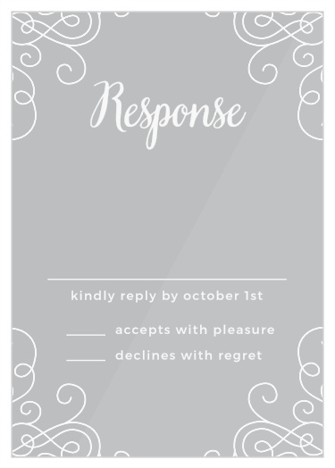Gather a headcount of all of your close friends and family who plan to attend your wedding with our Modern Love Clear Response Cards.