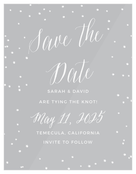 Let your loved ones know about your special day in advance with the Beautiful Night Clear Save the Date Cards!