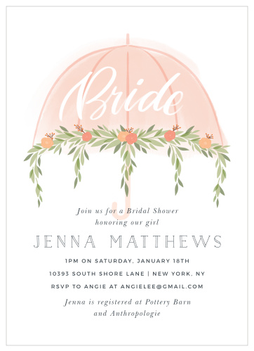 Get your guests excited for a shower full of fun and good times with our April Showers Bridal Shower Invitations! With a card this cute, your guests won't be able to help themselves from getting excited!