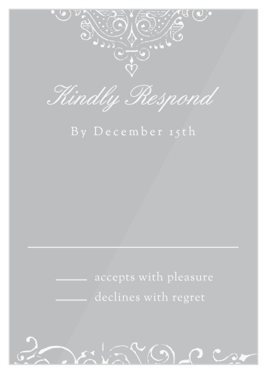Our Scroll Monogram Clear Response Cards are the perfect way to get a headcount for your wedding celebrations!