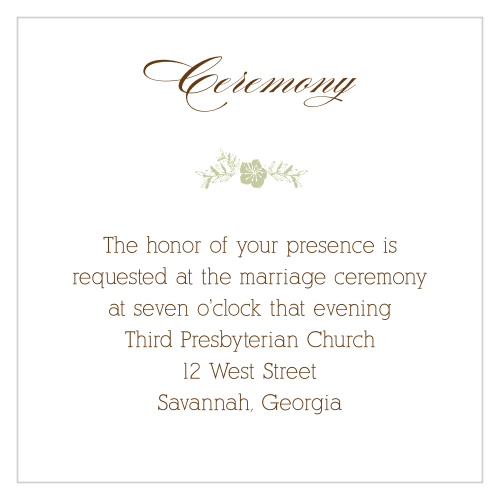 Invite your guests to your ceremony with this ceremony card.