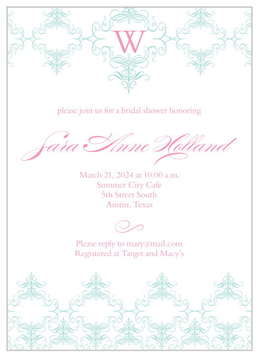 Get your guests excited for a shower full of fun and good times! With a card this cute, your guests wont be able to help themselves from getting excited!