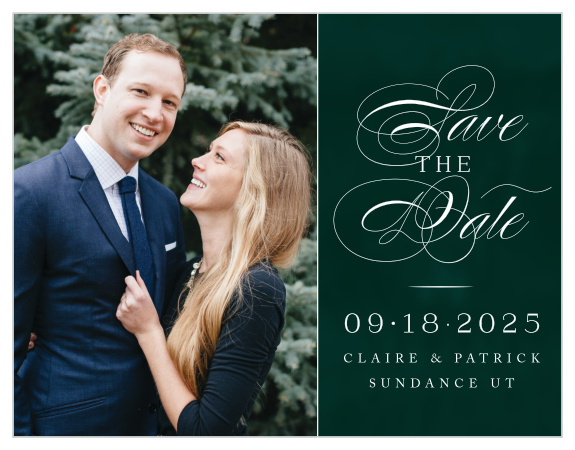 Our Formal Velveteen Wedding Save-the-Date Magnets are the perfect way to ensure your out of town guests make it to your big day!