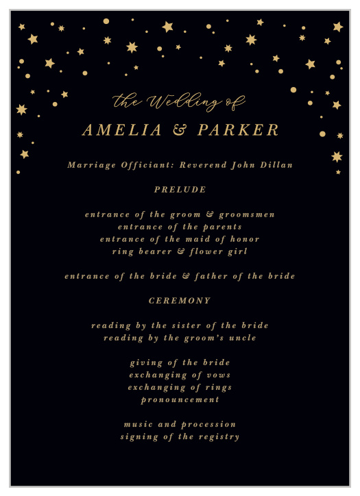 Walk family and friends through your marriage ceremony with our Shining Bright Wedding Programs.