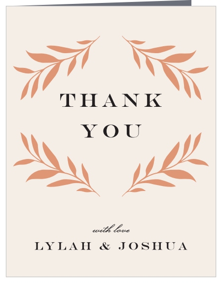 The presence and support from your family and friends on your special day meant a lot to you, show them your appreciation with our Shining Laurels Wedding Thank You Cards.