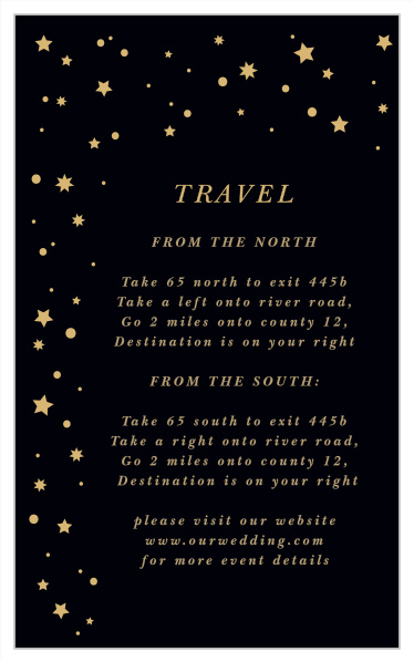 Our Shining Bright Direction Cards guide family and friends to your wedding venue with ease.