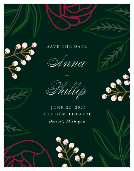 Ensure that your loved ones are able to be with you on your big day with our Sculpted Blooms Save-the-Date Magnets!