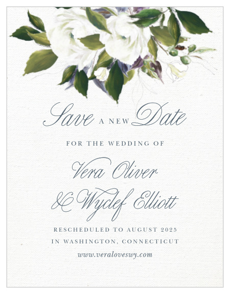 Save a new date with our Elegant Aristocrat Change the Date Cards.