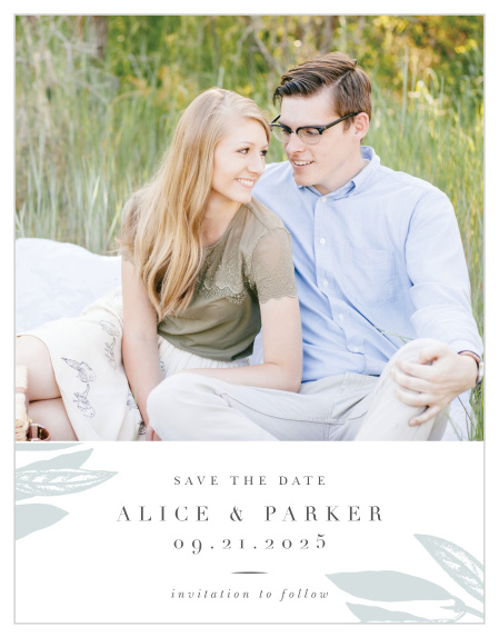 Save the date with our beautiful Sketched Branch Save-the-Date Magnets.