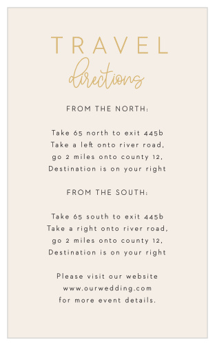 Make a magical impression with our Now & Forever Direction Cards.