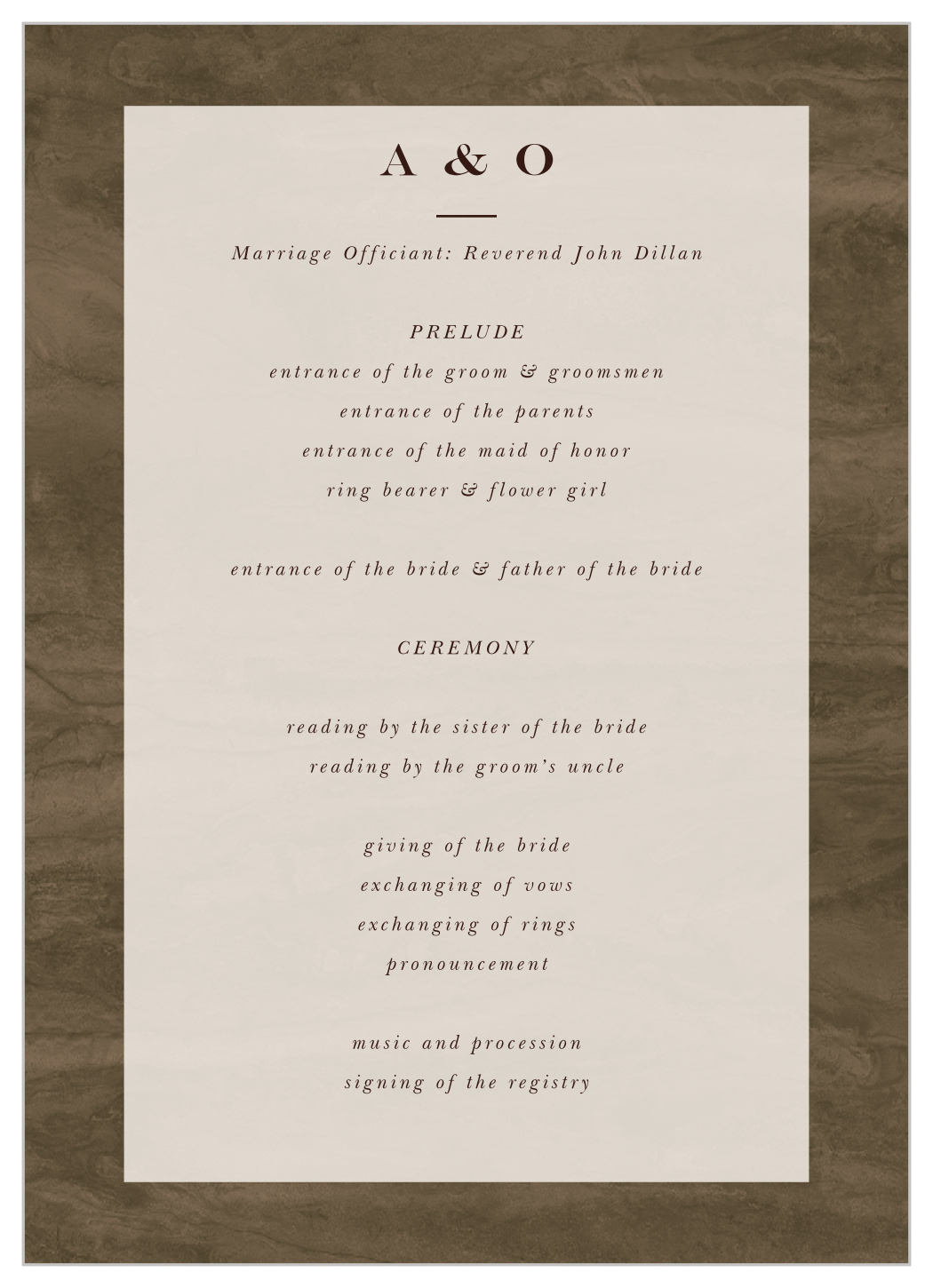 Timeless Wood Wedding Programs