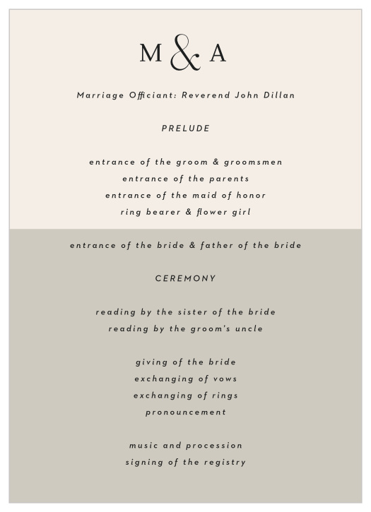 Keep your guests in the loop throughout your event with our Split Type Wedding Programs! 