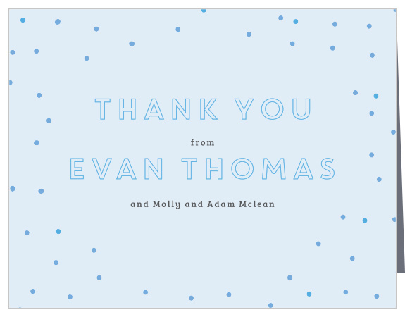 Convey your gratitude with the Dapper Dots Boy Christening Thank You Cards.