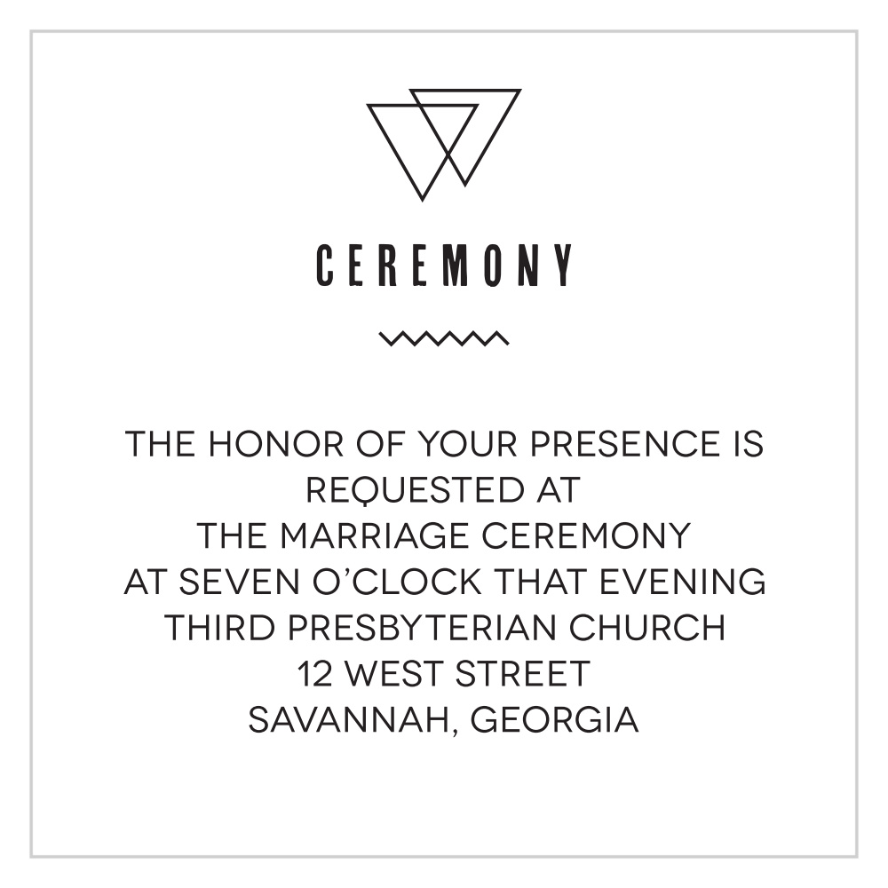 Triangle Monogram Ceremony Cards