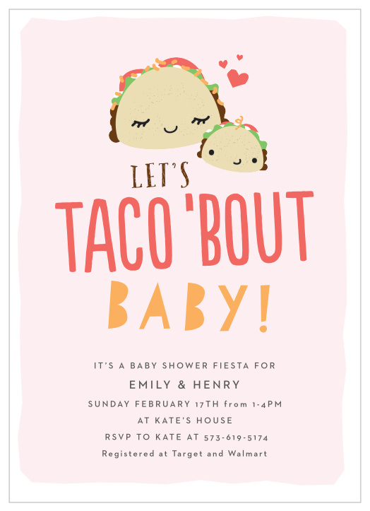 Get ready for a festive celebration with our Little Taco Baby Shower Invitations.