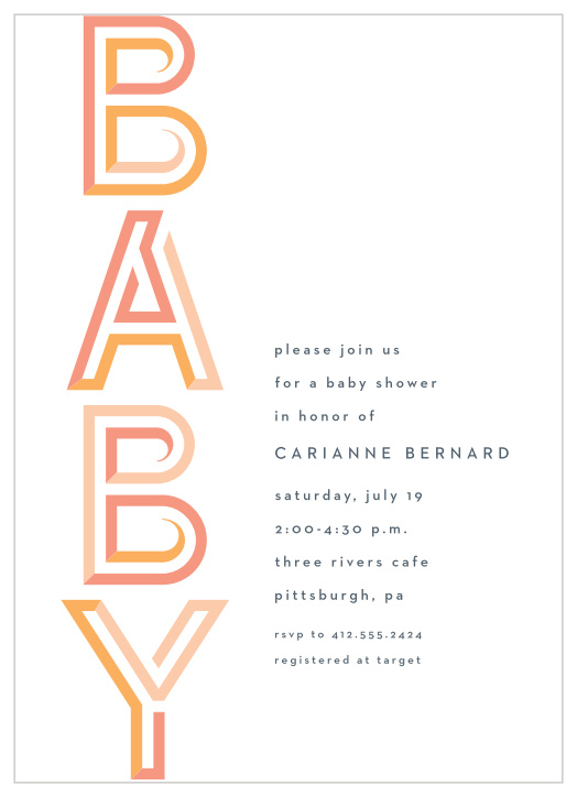 Our Baby Shapes Baby Shower Invitations are the perfect, unique design, to request the attendance of all of your closest family and friends at your shower!