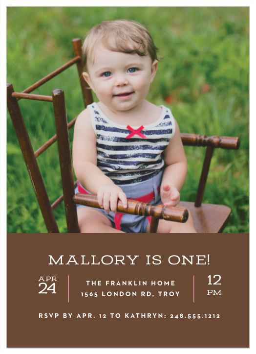 Let everyone know your sweet baby is not so little anymore, by celebrating using our Rustic Picture First Birthday Invitations!