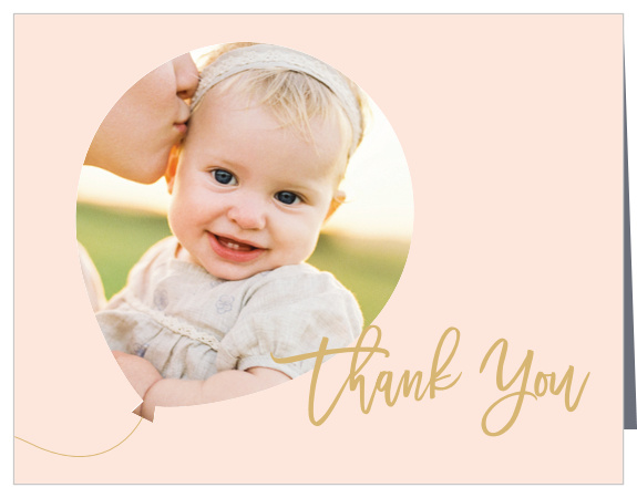 The support and presence of family and friends at your little one's party meant a lot to you, show them your appreciation with our Up & Away First Birthday Thank You Cards.