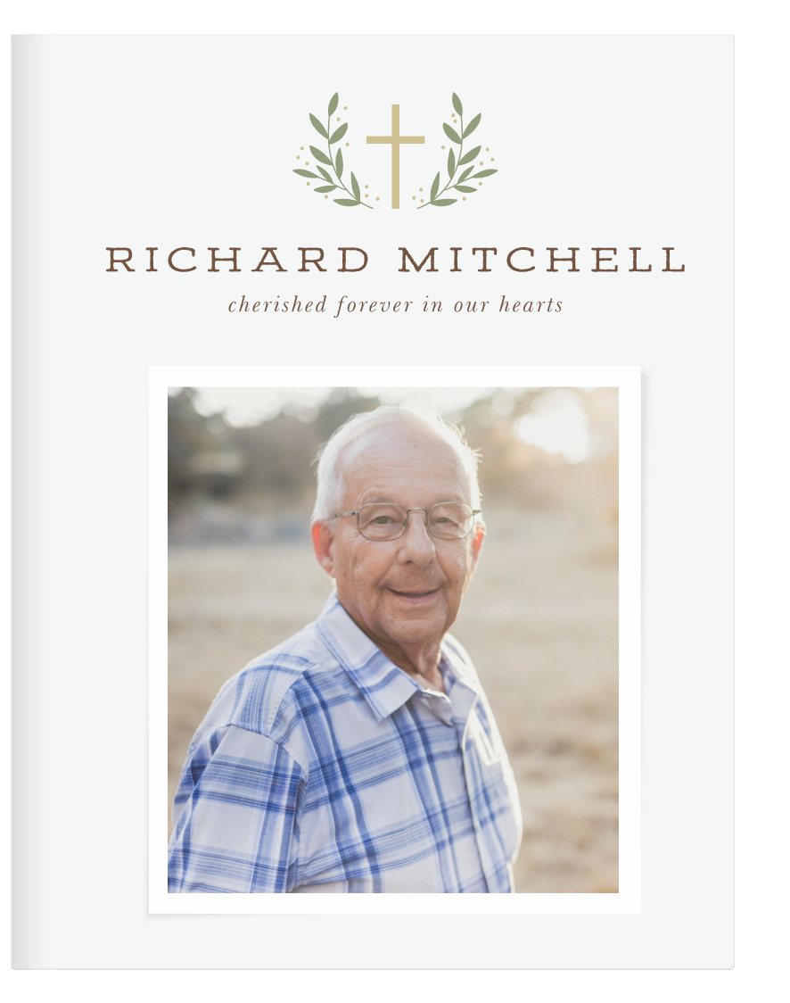 Remember everyone who came to your loved one's celebration of life with our Christian Cross Memorial Guest Book.