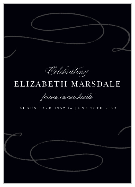 Choose our elegant Simple Statement Memorial Programs to list the order of proceedings during a memorial service.