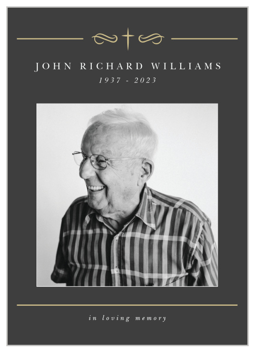 Our Golden Cross Memorial Announcements commemorate the lives of the recently departed.