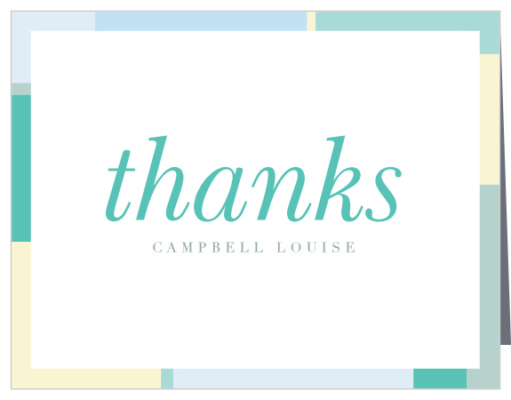 Allow your child to show appreciation for their party guests' attendance by sending out our Pastel Frame First Birthday Thank You Cards in their name!