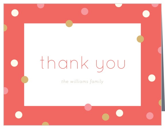 Our Pretty Polka Dots First Birthday Thank You Cards reflect your gratitude for the support and presence of friends and family at your little one's party.